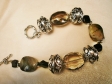 Elegant Smokey Crystal & Silver Bracelet