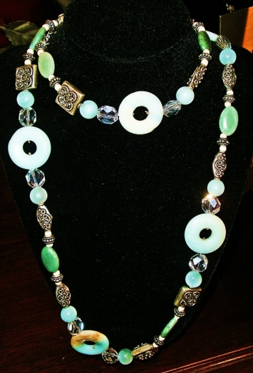 “Double Delight” Jade & Chrysocolla Necklace